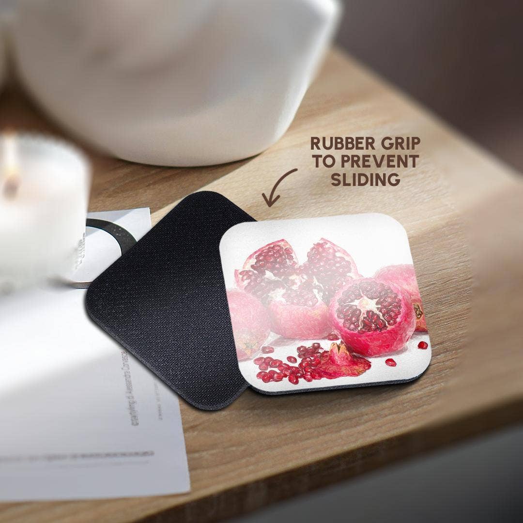 3dRose – Großhandel Untersetzer – 3dRose, Gruppe von Granatäpfeln. Rote Samen. Dekorative digitale Malerei, Untersetzer10