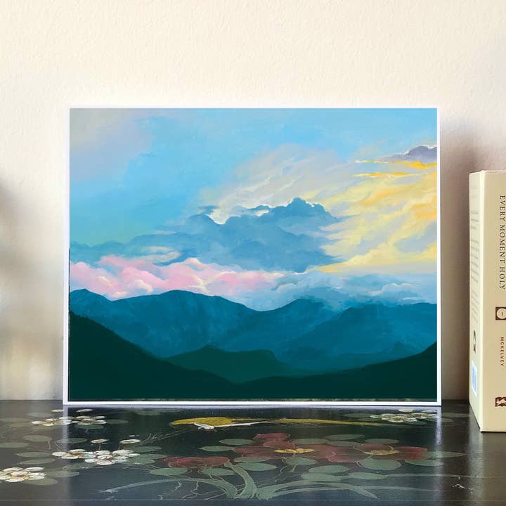 Impression d'art de ciel pastel d'une peinture acrylique pour la vente par Lillykdesigns