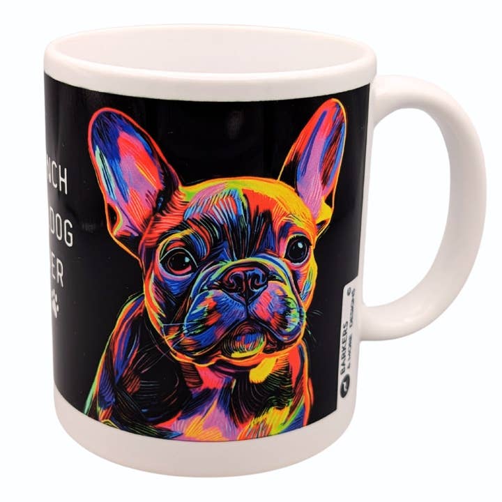 Barkers & More Französische Bulldoggen-Liebhaber Tasse Neon Umriss Einzigartiges Design - Geschenkidee für jeden Tee- oder Kaffeeliebhaber, der eine Französische Bulldogge besitzt, geeignet für Weihnachten, Geburtstag, Muttertag, Vatertag, Dankeschön-Geste für den Großhandel von OfficeGear