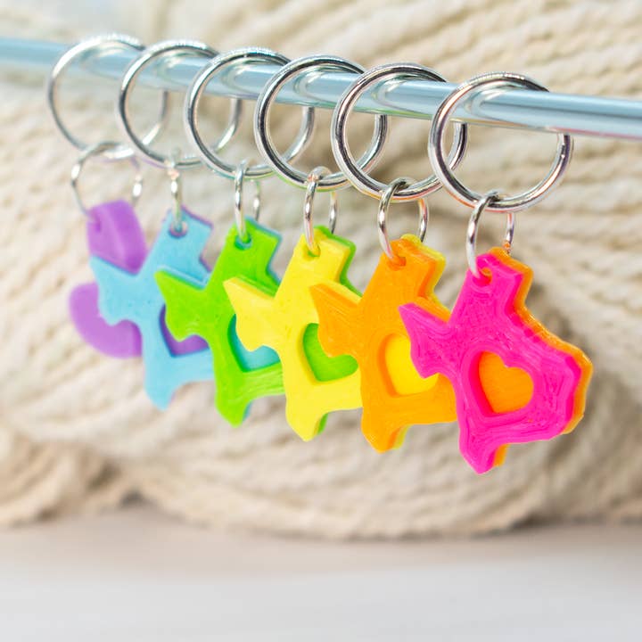 Marqueurs de mailles Lone Star Love Texas pour la vente par Blue Bird Makery