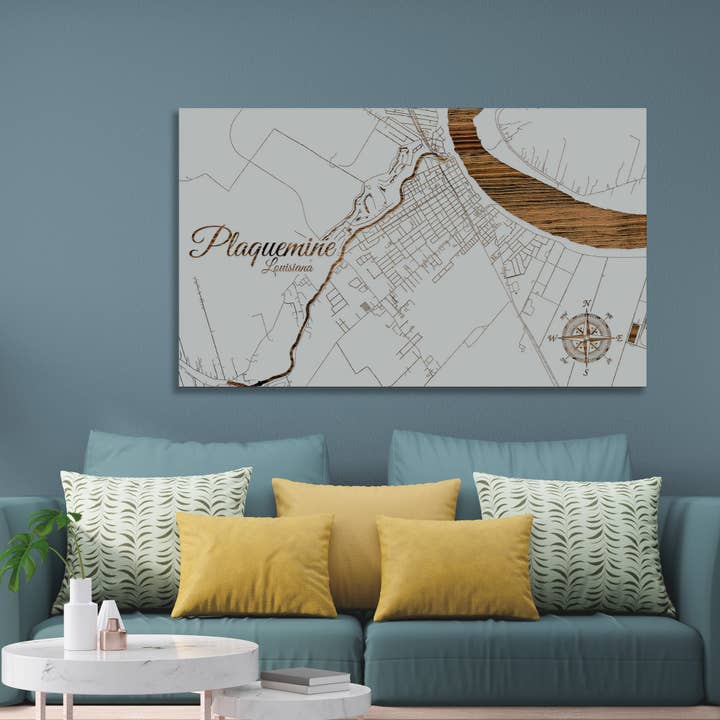 Fire and Pine Wood Maps - Wholesale Map - Louisiana: Plaquemine Street Map
