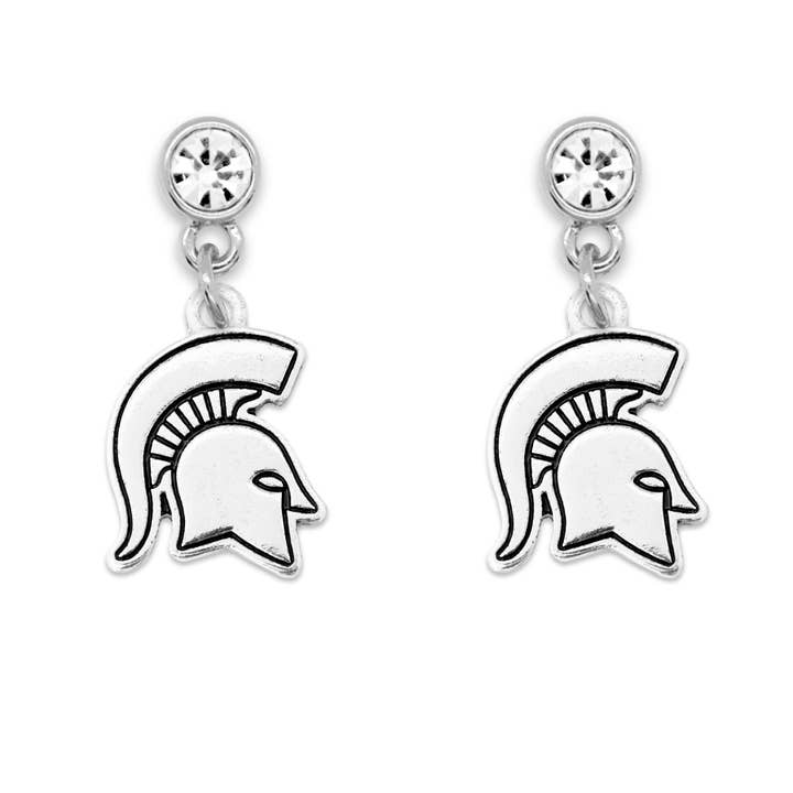Michigan State Spartans Lydia Silver Earrings for wholesale by From The Heart