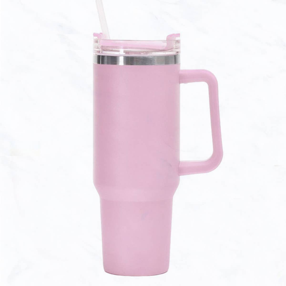 Suzie Q USA - Wholesale Insulated Mug/Tumbler - 40 oz, Stainless Steel Tumbler with Handle, Straws Include8