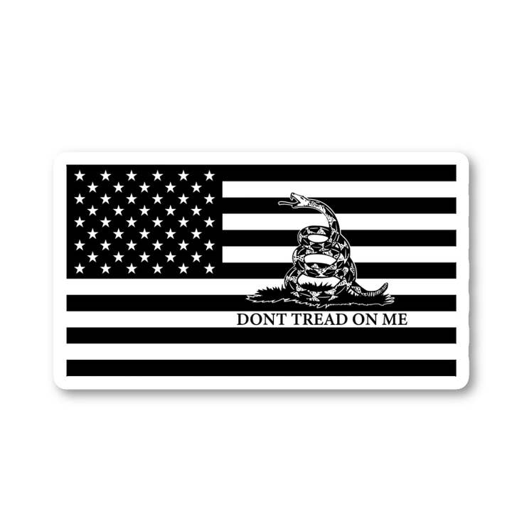 American Flag Dont Tred On Me Gadsden Flag 3 Pack - Set of 2.5, 3 and 4 Inch Vinyl Laptop Stickers - Gadsden Flag for Laptop, Phone, Water Bottle, Car & More Decal (3 Pack) for wholesale by FunPopStickers