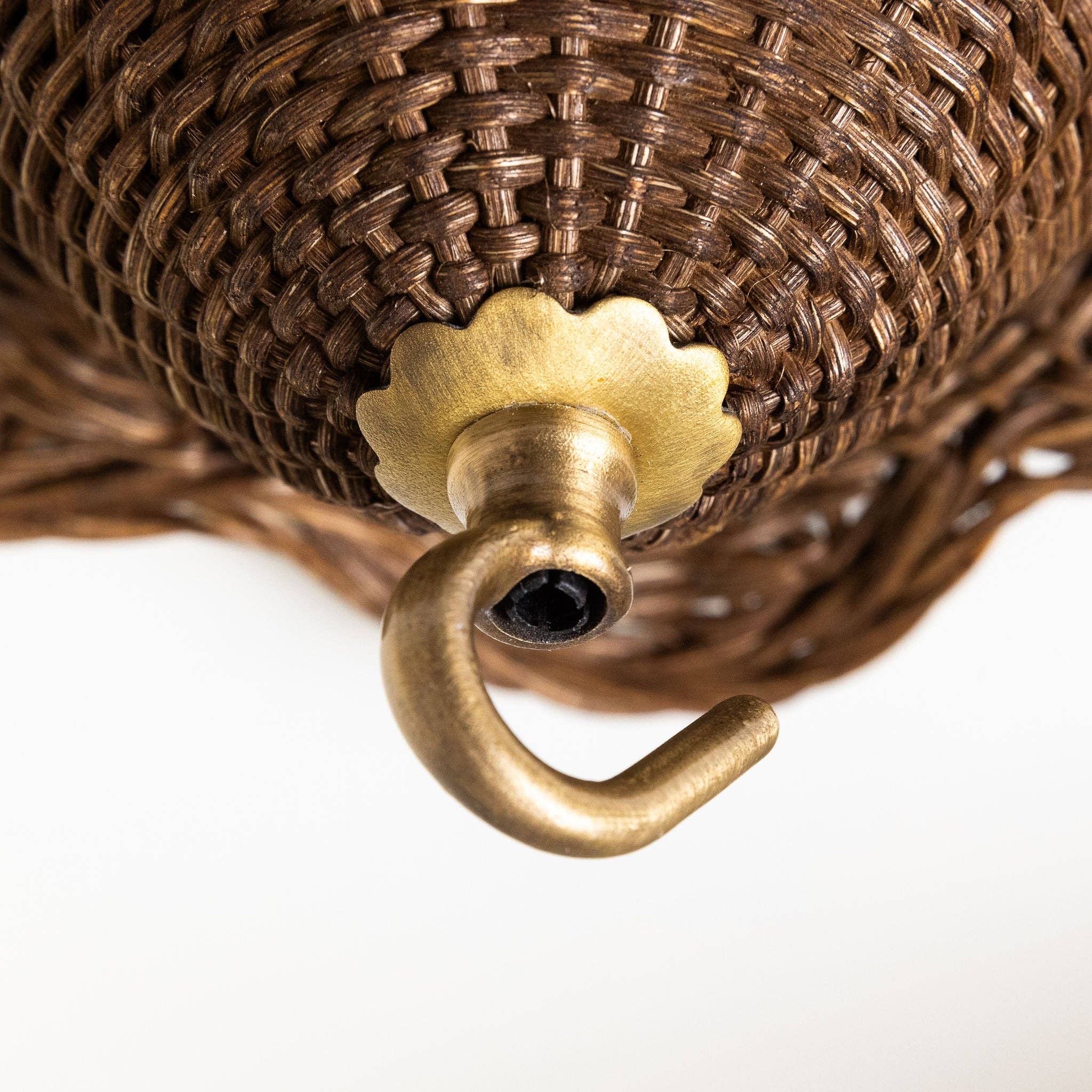 Hastshilp - Wholesale Chandelier/Hanging Light - Mandala Rattan Ceiling Rose, Teak2