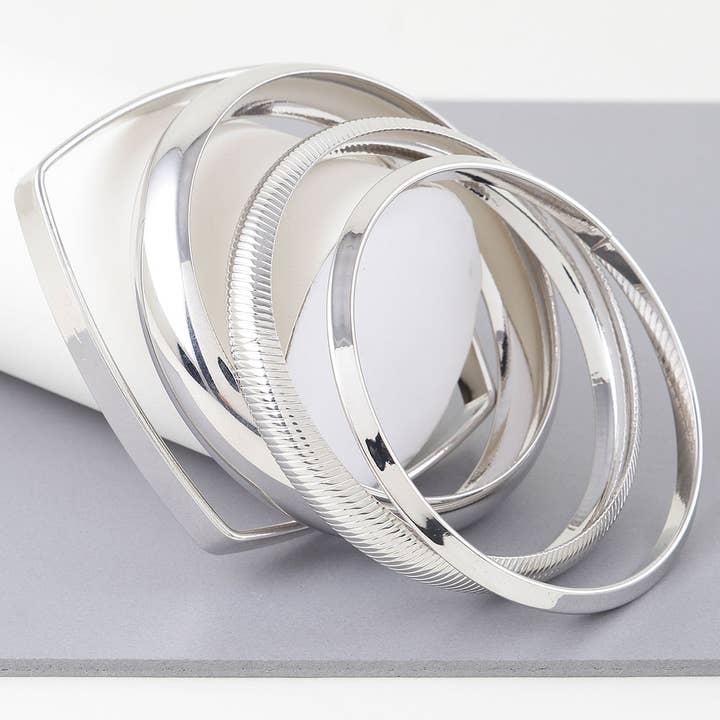 Multi Shiny Silver Layer Bracelet for wholesale by 3AM BY H&D ACCESSORIES