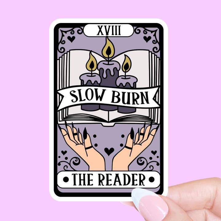 Tarot card slow burn sticker, Kindle sticker, Smut sticker for wholesale by Radical Buttons