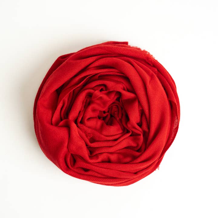 ART HIMALAYAN TRADING LTD - Venta al por mayor Bufanda - Unisex - Pañuelo rojo 100% puro de cachemir rojo 36 x 80 pulgadas