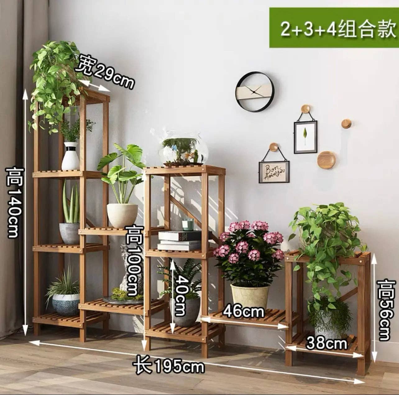 everythingbamboo - Wholesale Plant Pot Stand - Large Wooden Shelf Plant Stand Divider Display Balcony Pot Stand Ladder Solid Timber Elegant Indoor Outdoor4