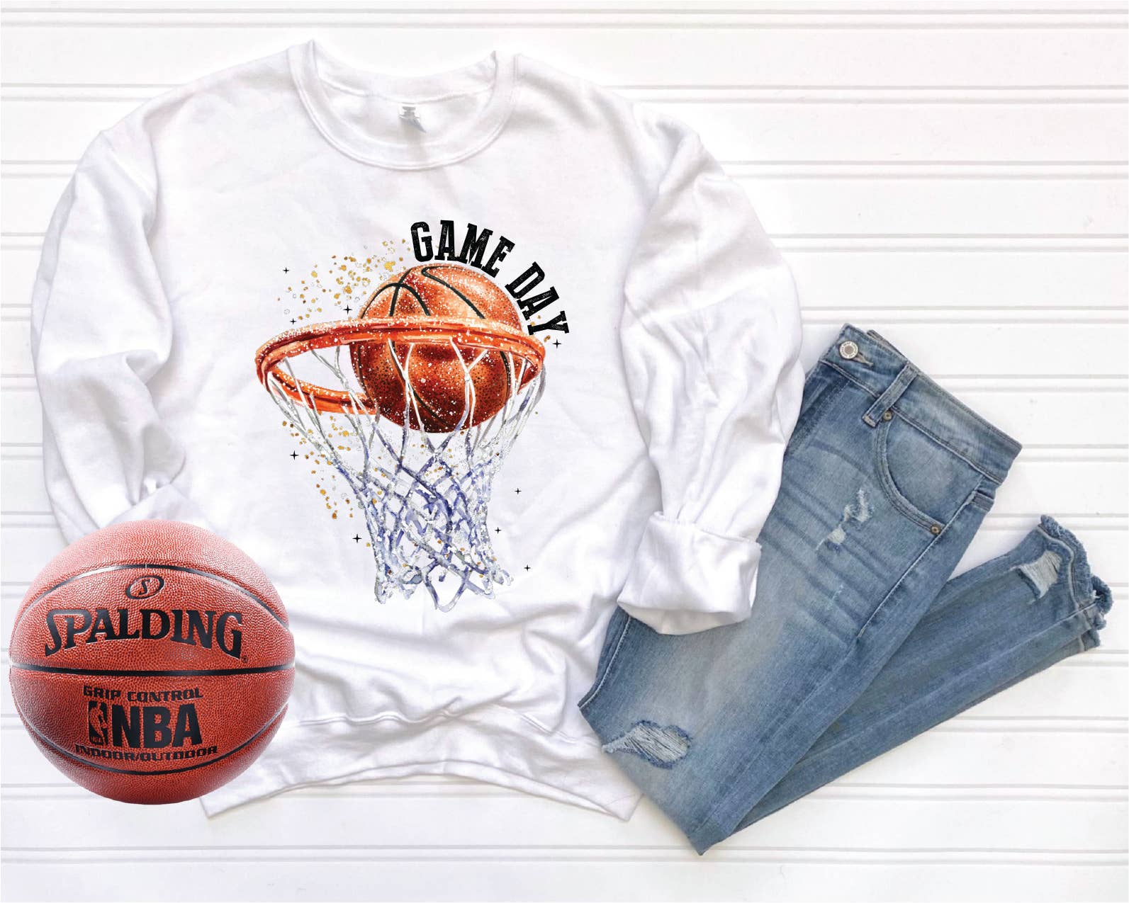 Southern Attitude Designs Inc - Wholesale Graphic Sweatshirt - Women's - Game Day Basketball Hoop