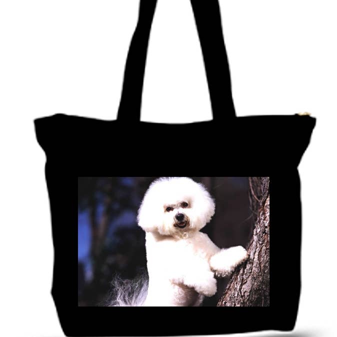 BMS BIZ - Wholesale Tote Bag - Unisex - Bichon Frise Large Tote Grocery & Stuff Bag0