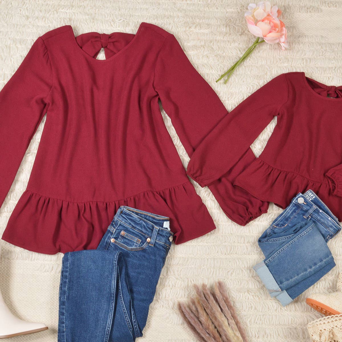 Loven x Mini Momo - Vente Chemisier – femme - Blouse cache-cœur à nœud dos et basque - Mini Momo7