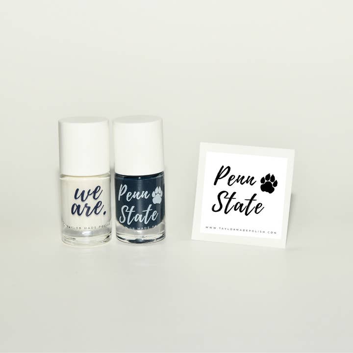 Smalto per unghie Penn State Game Day - Confezione da 2 per la vendita all'ingrosso da parte di Taylor Made Polish