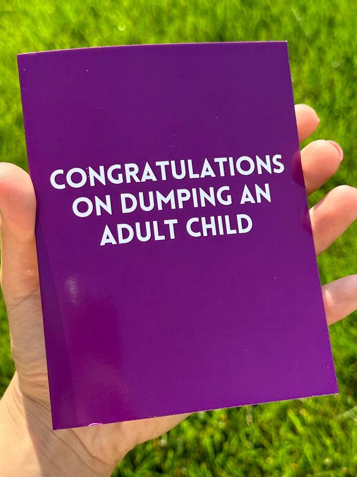 Félicitations pour avoir jeté une carte de rupture pour enfant adulte pour la vente par ShlemonArt