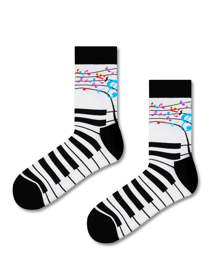 🎹🎶 Piano Melody Socks 🎵🧦 for wholesale by Marc JoJo