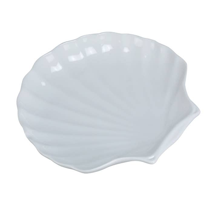 Plat à coquille 9 1/2" Porcelaine Super Blanc pour la vente par EcoQuality