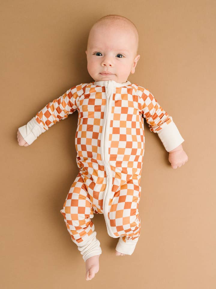 Fall Checkered Bamboo Sleeper for wholesale by Little One Shop