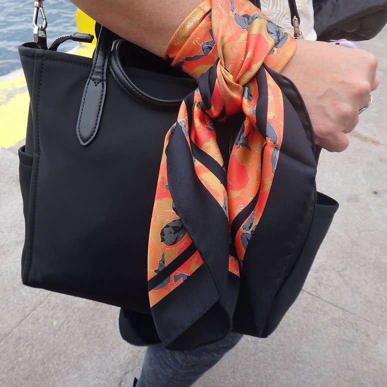 RUMI - Wholesale Scarf - Unisex - Rose Garden Square Silk Scarf2