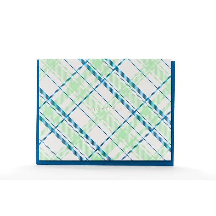 Porchlight Press Letterpress - Venta al por mayor Tarjetas del Día del Padre - Tarjeta de Papá a cuadros1