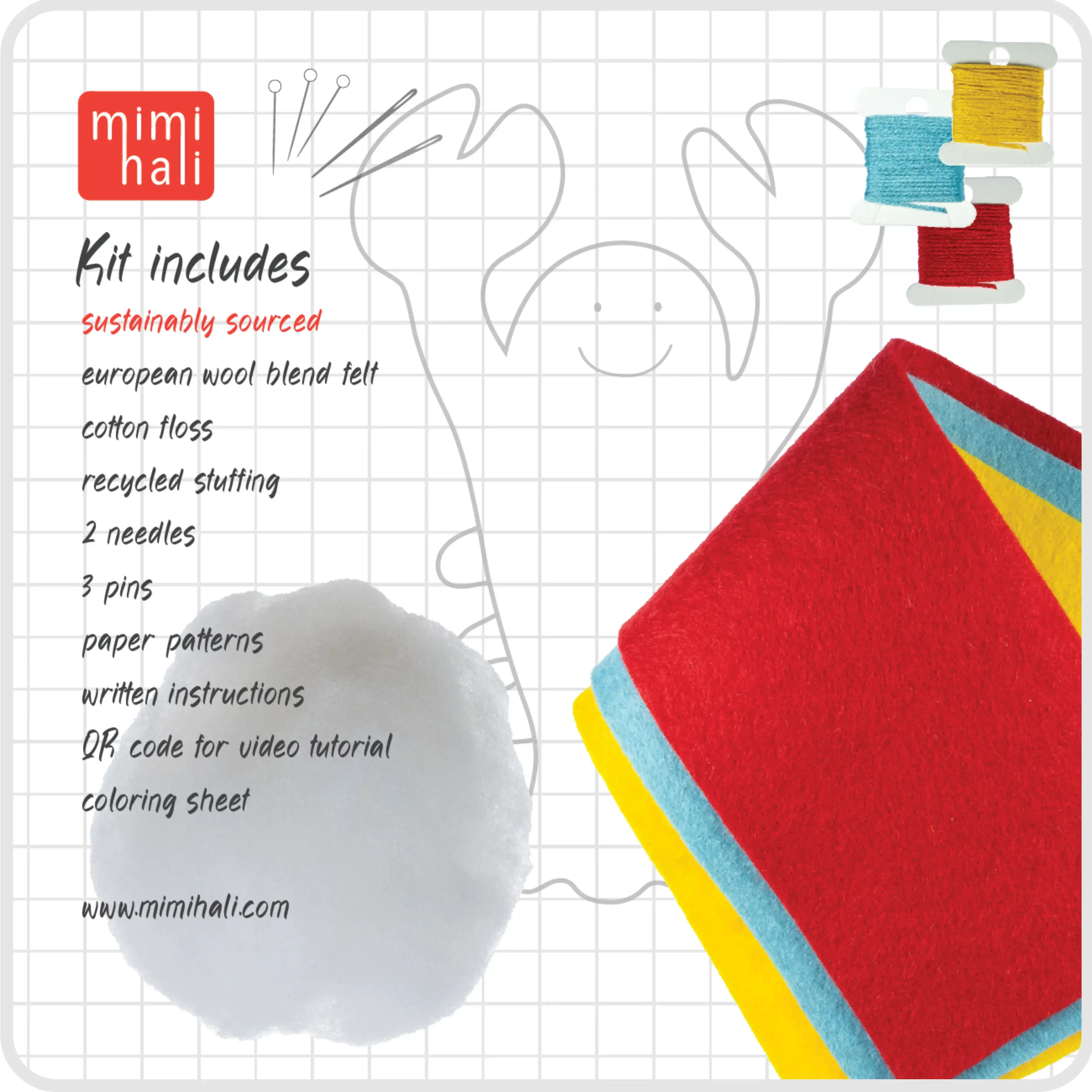 Mimihali - Wholesale Craft Sewing Kit - Lobster and Buoy Wool Felt Sewing Kit – DIY Craft5