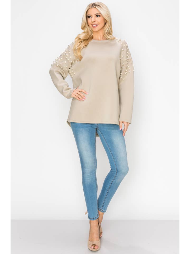 Joh Apparel - Wholesale Knit Top - Women's - Fiona Stretch French Scuba Pearl Top11