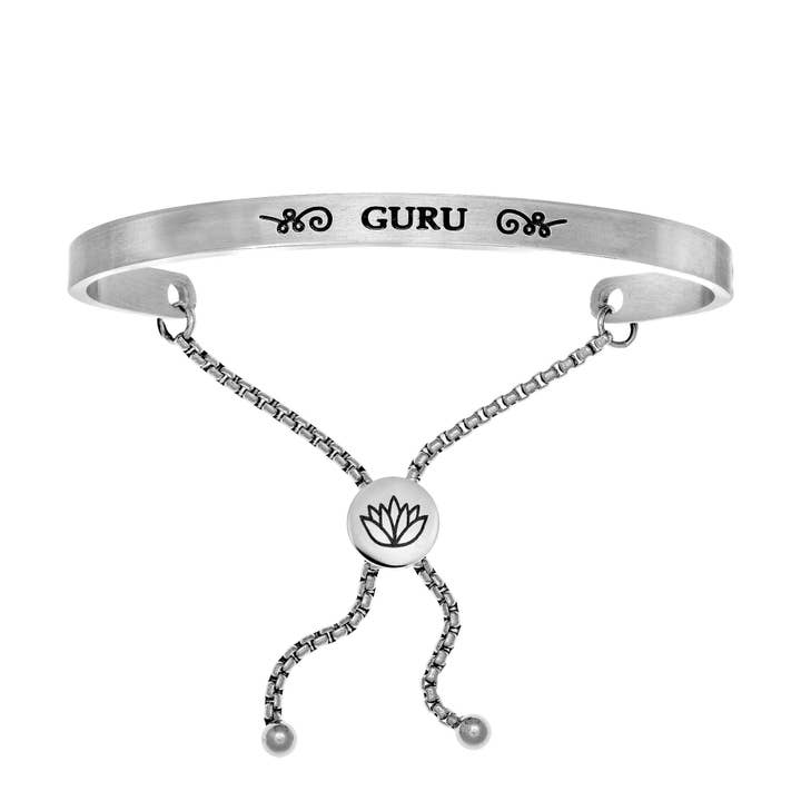 Stainless Steel with White Finish 3mm Matte Adjustable GURU Bangle with Draw String Clasp for wholesale by The Diamond Deal