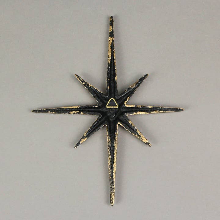 Zeckos - Wholesale Wall Accent - Set of 3 Metallic Gold Cast Iron Atomic Starburst Wall Decor4