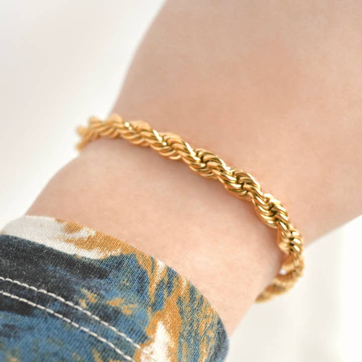 Blueyejewelry - Wholesale Link & Chain Bracelet - Bold 18k Gold Bracelets - Waterproof Thick Chain Bracelets12