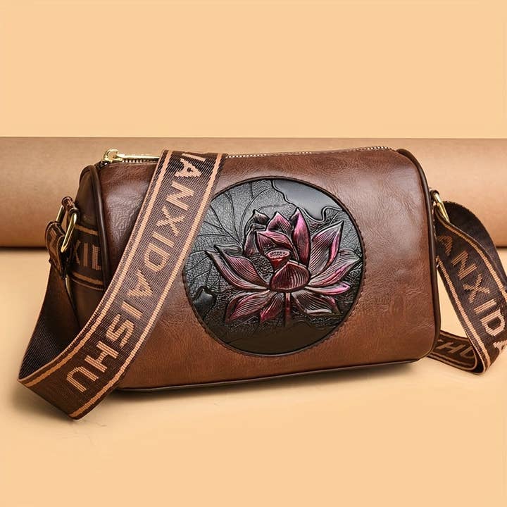 CandBBaby - Wholesale Crossbody Bag - Women's - Vintage, square bag, fashionable floral pattern crossbody bag, Women's casual bag, single shoulder bag, vintage mom bag, Boston pillow bag, holiday gift, gift for mother, gift for lover, gift for daughter. Gift for someone you like, gift for partner. Give