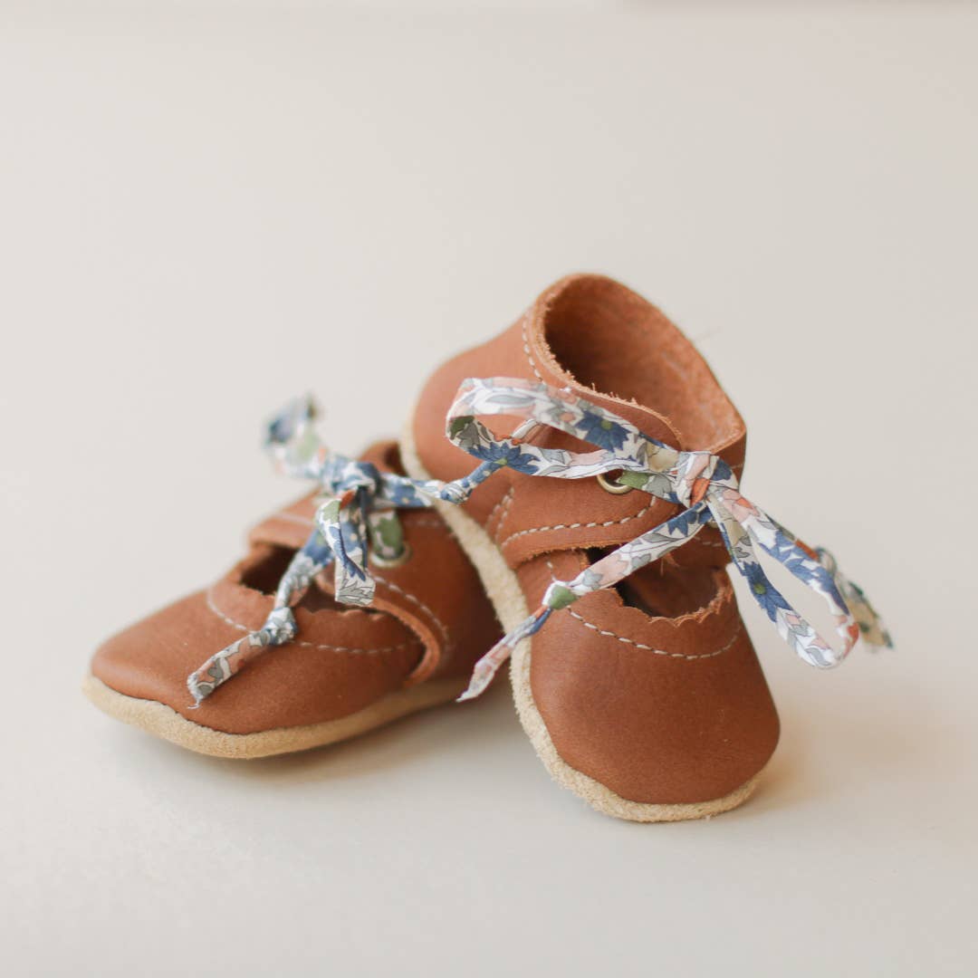 Sun & Lace - Wholesale Crib Shoes - Baby - Tie Baby Mary Janes in Walnut | Baby Girl Shoes2