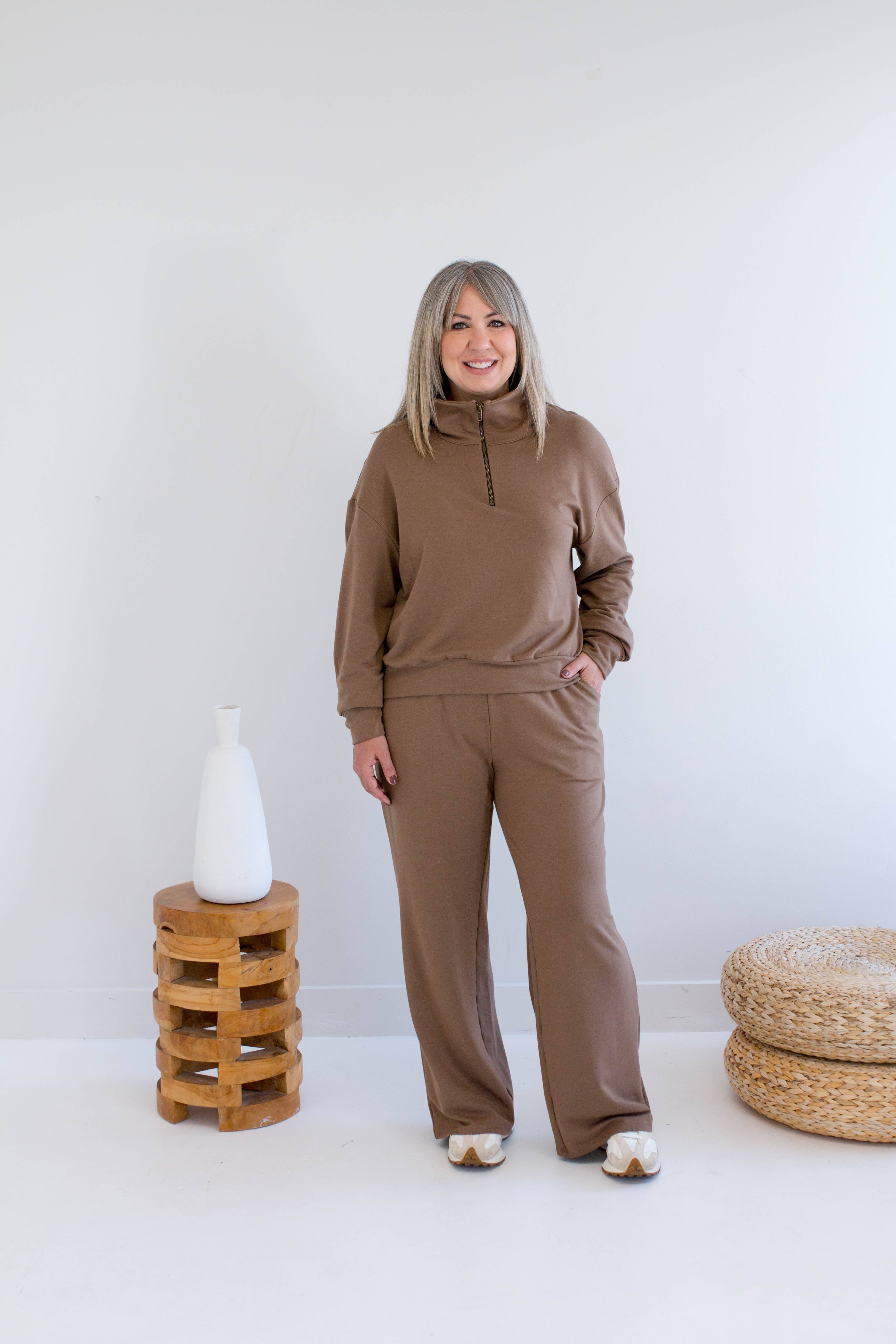 Ang Hill – wholesale Pants – Women's – [PRE-ORDER] Dori Women's Bamboo Wideleg Pants in Navy, Pine, Mocha and Black3