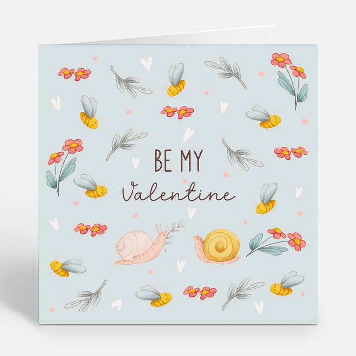 Be my Valentine - Hearts and Flowers Card for wholesale by Ilana Ewing Designs