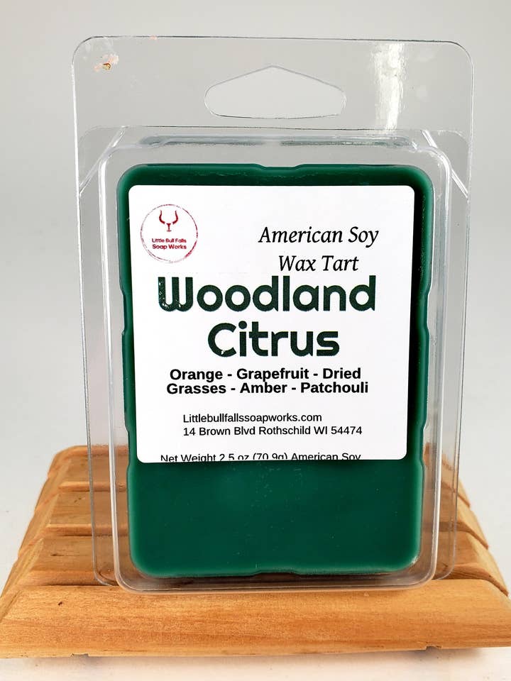 Sciogli cera di soia agli agrumi del bosco per la vendita all'ingrosso da parte di Little Bull Falls Soap Works