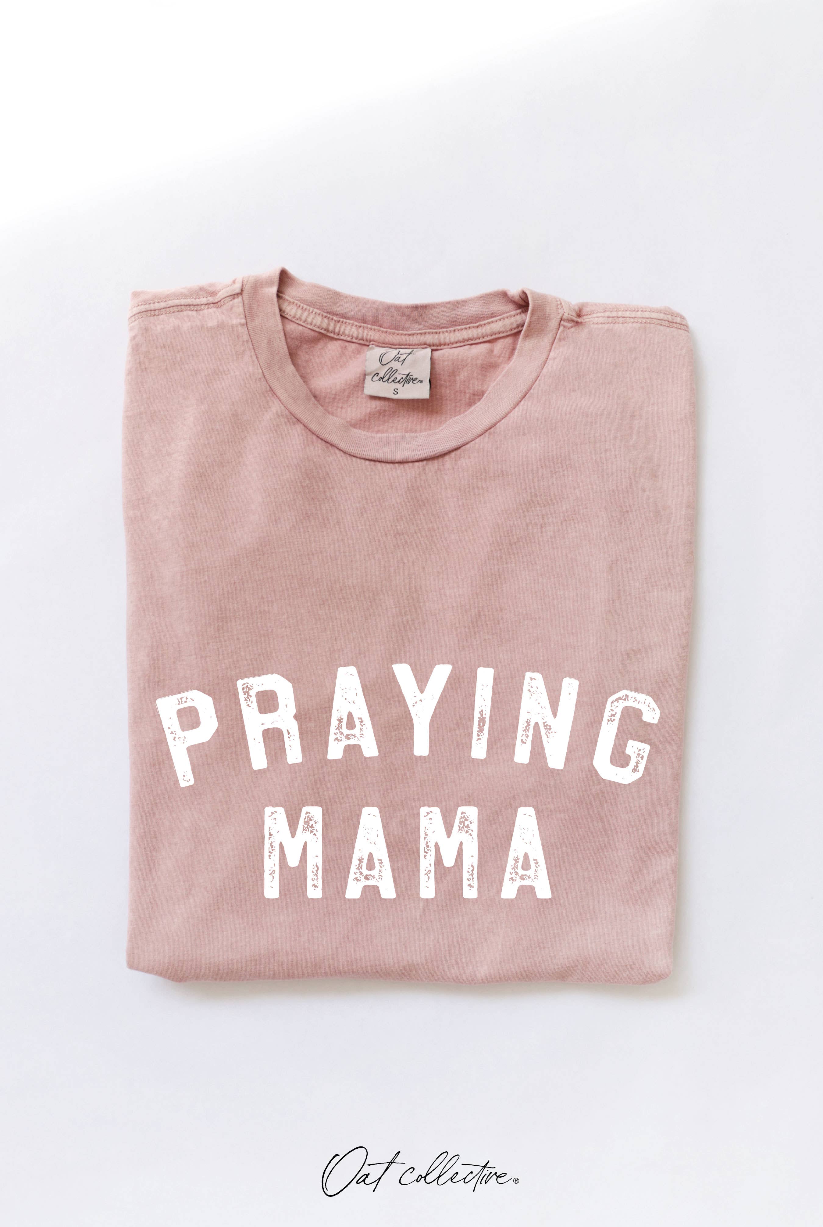 OAT COLLECTIVE - Wholesale Screen Printed T-Shirt - Women's - PRAYING MAMA  Mineral Graphic Top10