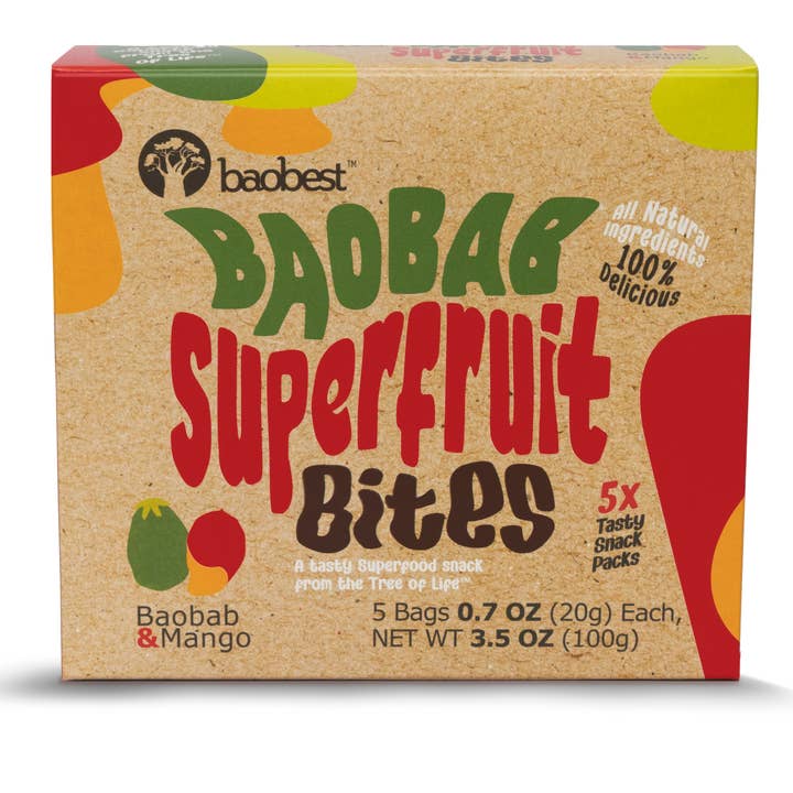 Mango + Baobab Superfruit Bites (6u case) for wholesale by BaoBest