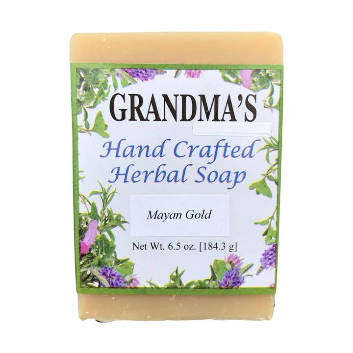Grandma's Hand-Crafted Soaps - Wholesale Bar Soap - Mayan Gold Herbal Soap Bar, 6.5 oz.-S0