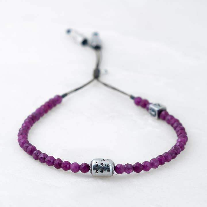 PRECIOUS MALA Bracelet - Ruby, Silver Manikorlo for wholesale by Roseparo