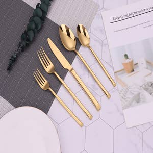 Touch Of Color Cutlery, Premium, Glittering Gold