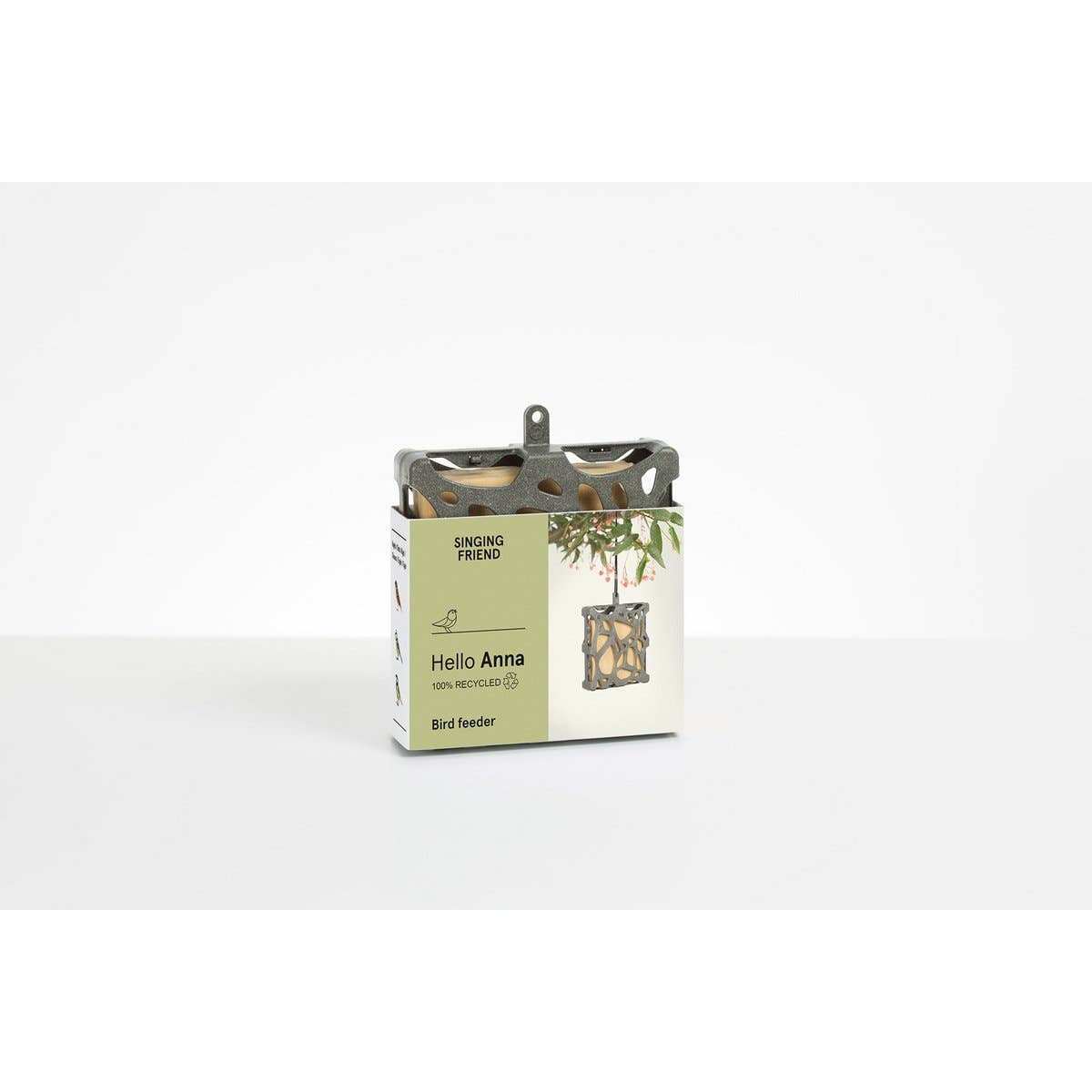 SingingFriend – Alimentador de pássaros por atacado – Comedouro para pássaros Anna feito de plástico reciclado em caixa para balcão3