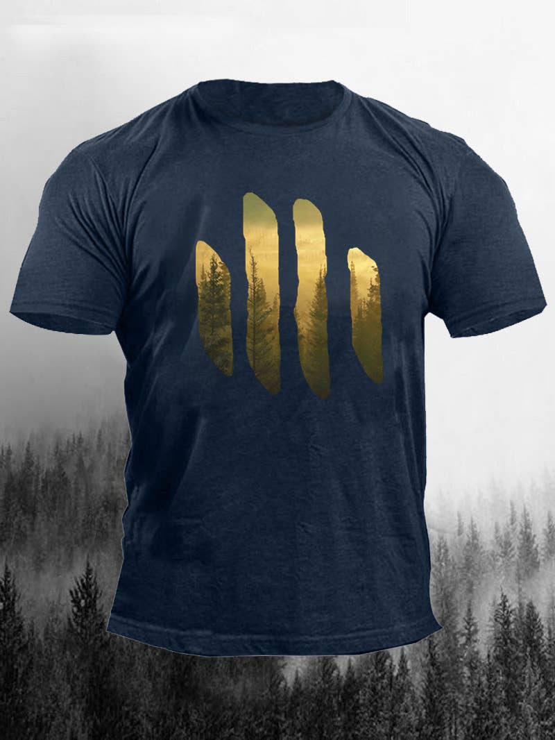 Tourtiwi - Wholesale Screen Printed T-Shirt - Men's - Forest Bars Printed Men's T-Shirt3