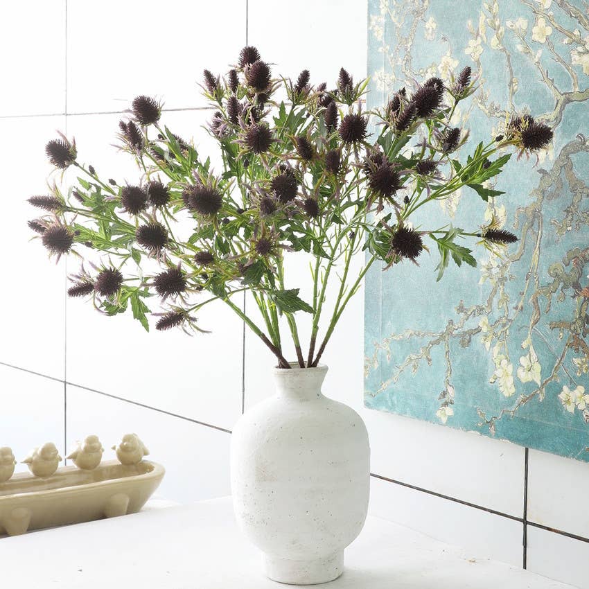 Angel Isabella - Wholesale Artificial Flowers - 26" Artificial Thistle Eryngium Sea Holly-10Flowers 2