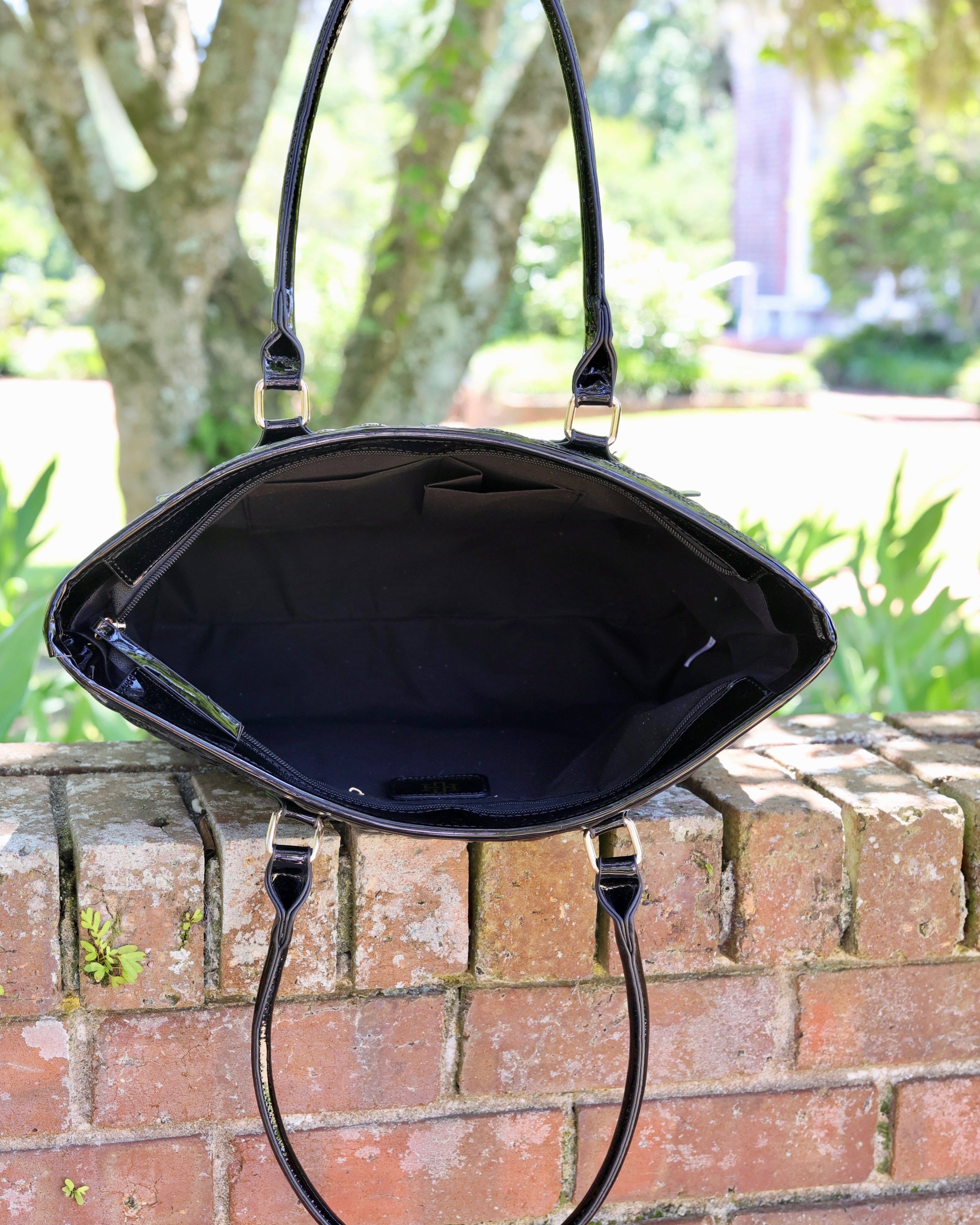 Caroline Hill - Wholesale Tote Bag - Women's - Jayden Tote Black Patent SQ8