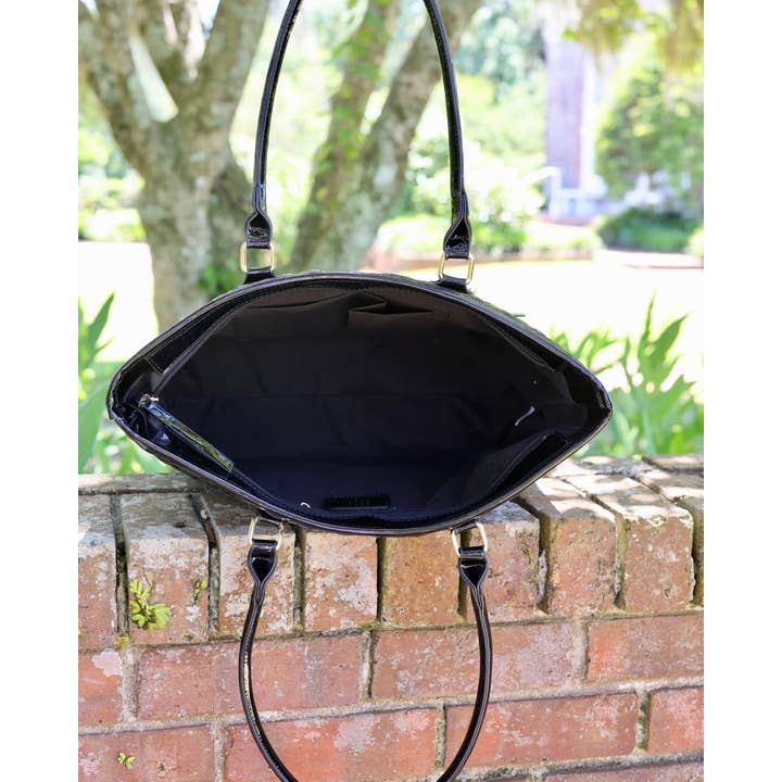 Caroline Hill - Wholesale Tote Bag - Women's - Jayden Tote Black Patent SQ8