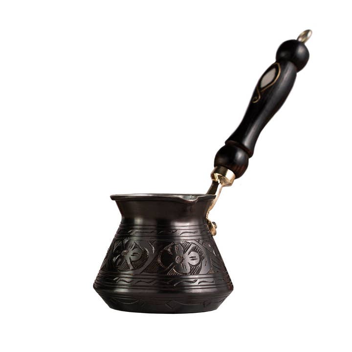 ALFIQ Copper – Engroshandel Espressomaskine – Tyrkisk kaffekande i rent kobber træhåndtag/tyk håndlavet non-stick potte mælkevarmer/Original vintage kaffe manuel kaffemaskine2