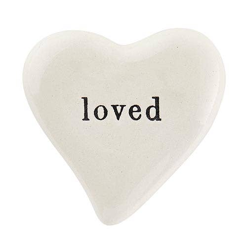 Santa Barbara Design Studio by Creative Brands - Wholesale Decorative Tabletop Object - Ceramic Heart - Loved
