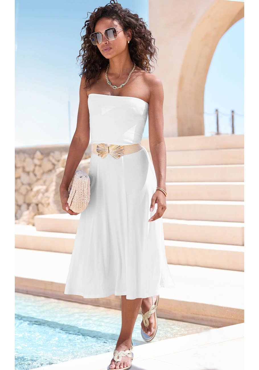 Beige Gold LASCANA Women's Raffia Statement Waist Belt for wholesale on Faire3