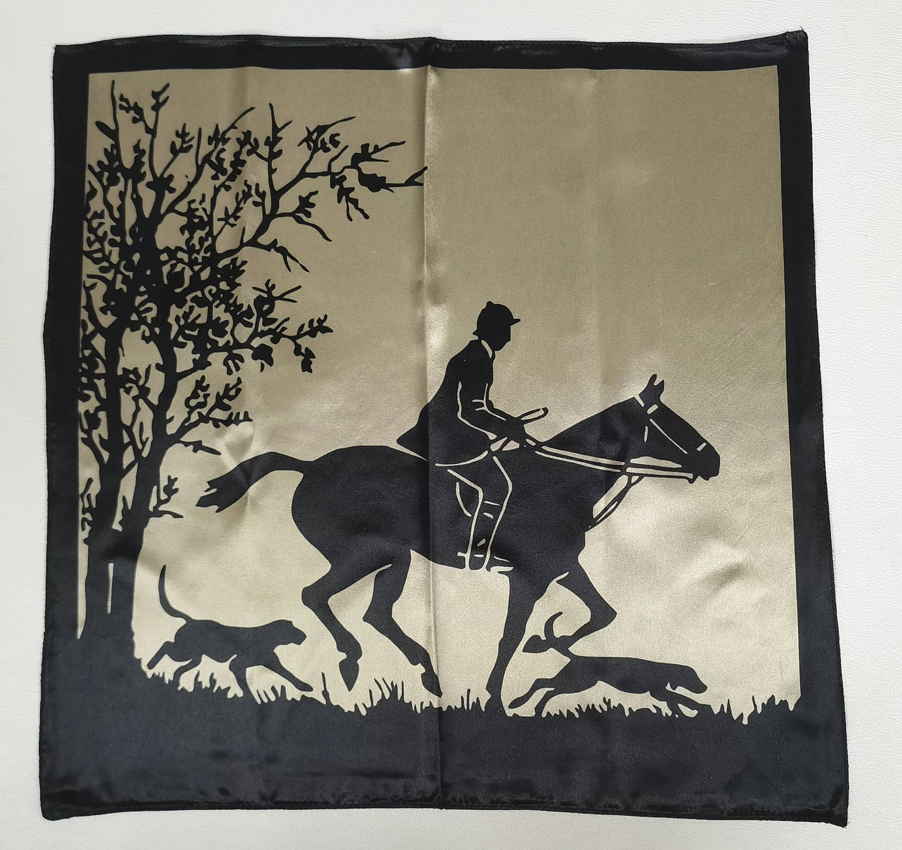 Westrian International - Wholesale Scarf - Unisex - Fox Hunting Hunt Horse Hounds Equestrian Tallyho Satin Scarf1