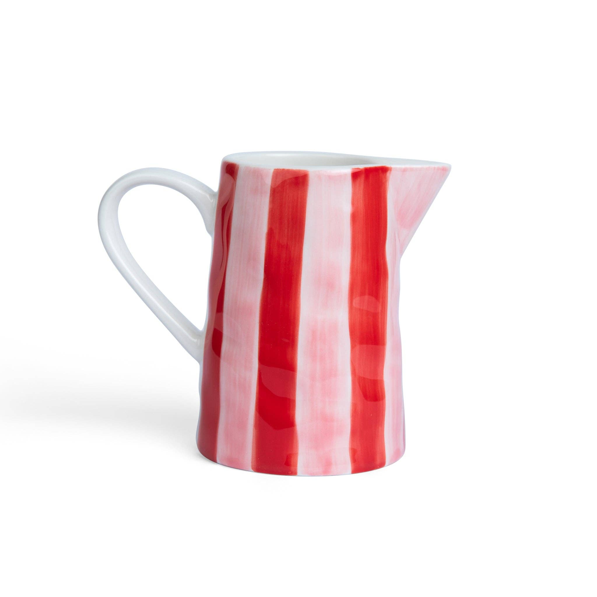 Noss and Co - Wholesale Jug - Milk Jug - Pink & Red Stripes0