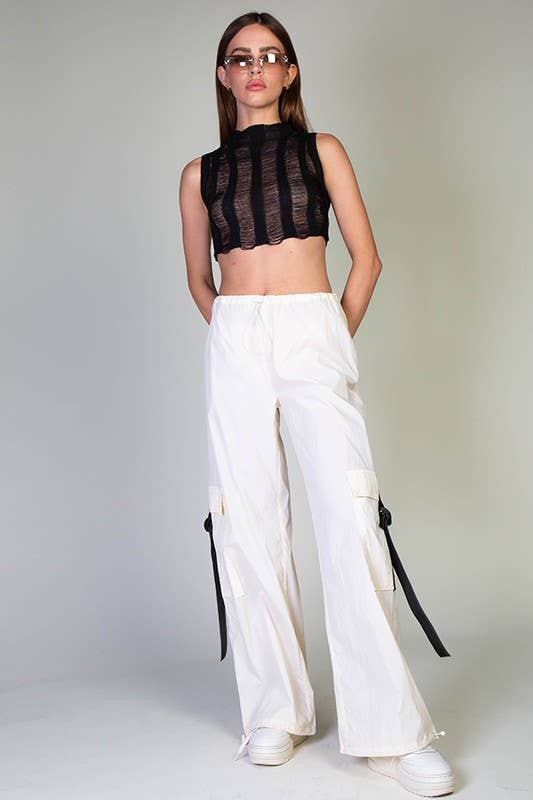 Rehab Lab - Wholesale Pants - Women's - Low Rise Cargo Parachute Pants With Contrast Strap17