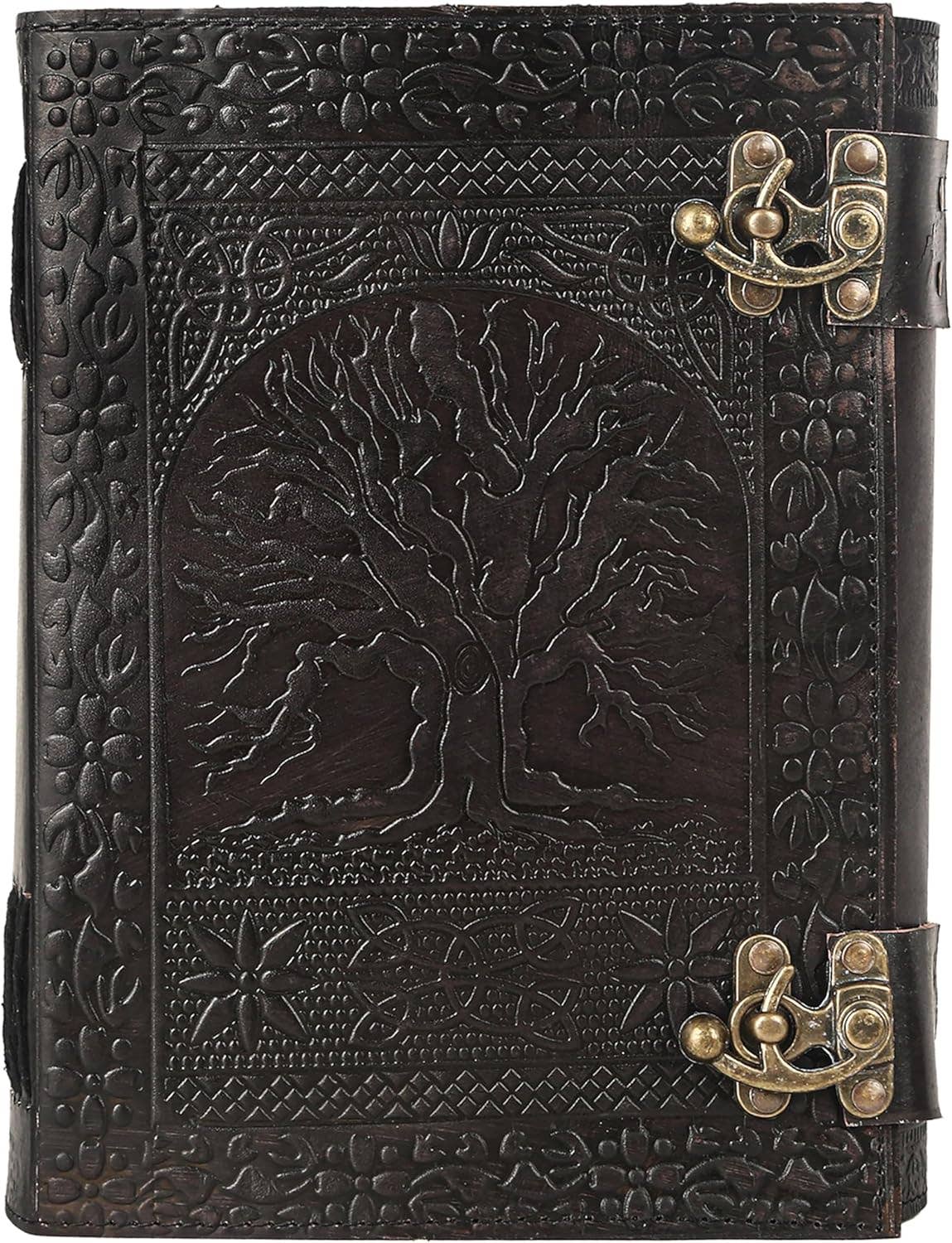 Tuzech Leather - Vente Journal intime - Tuzech grand journal de vie de 600 pages | journal en cuir | carnet de notes grand arbre de vie embossé | carnet d'écriture en cuir | journal en cuir fait main | grimoire en cuir | carnet de croquis en cuir 7 x 10 relié par fil21